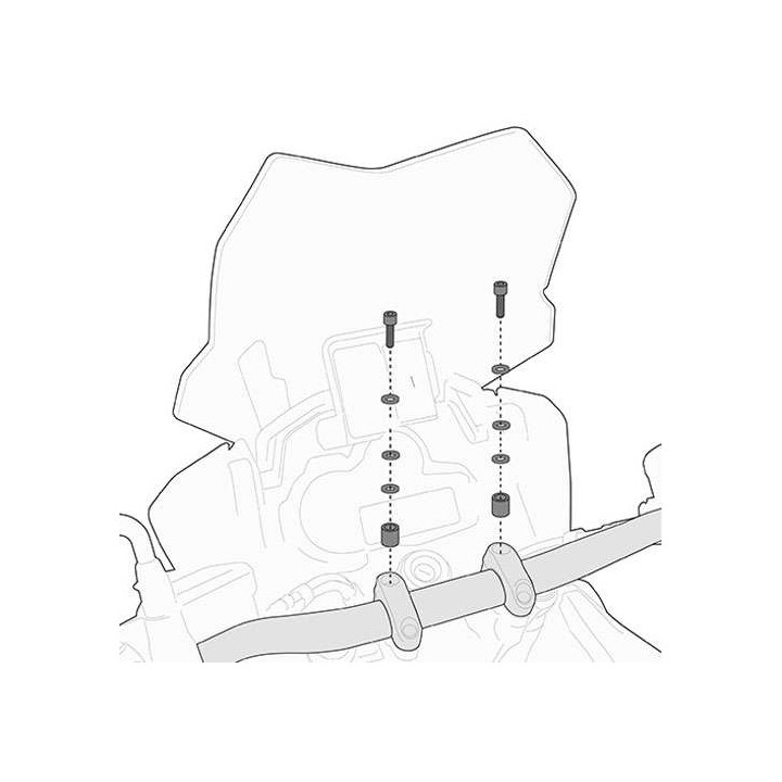 Kit fixation Givi SMART BAR 02SKIT HORNET 600, VERSYS 1000, Z800