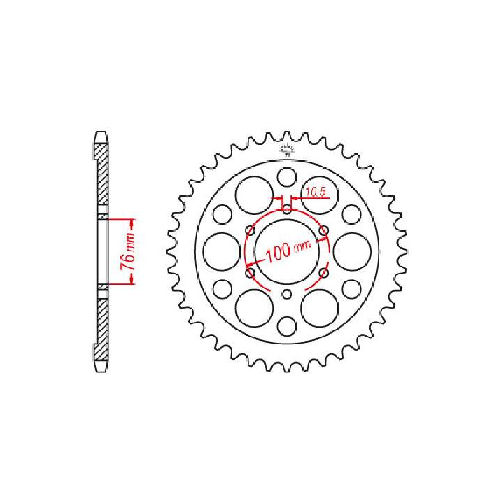 Couronne acier JT 41 dents pas 630 type 818