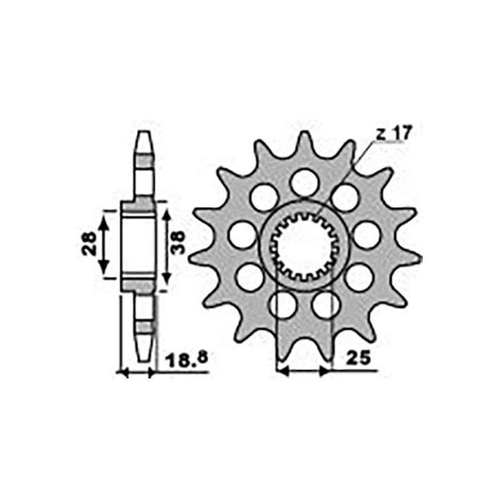 Pignon PBR 16 dents pas 525 type 2078 Aprilia 1000 SL Falco