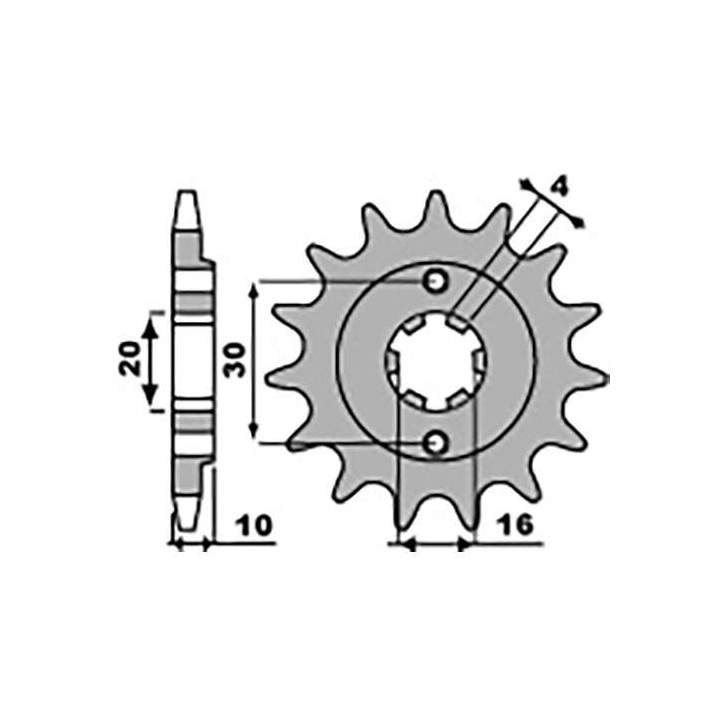 Pignon PBR 12 dents pas 520 type 720 Cagiva 125 Mito