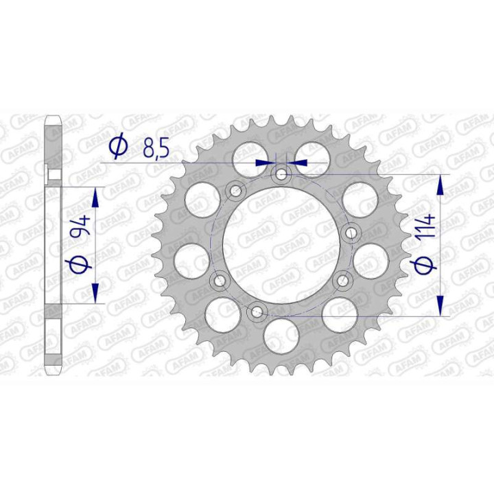 Alu crown AFAM 42 teeth not 520 type 78303 Fantastic 249 R Section