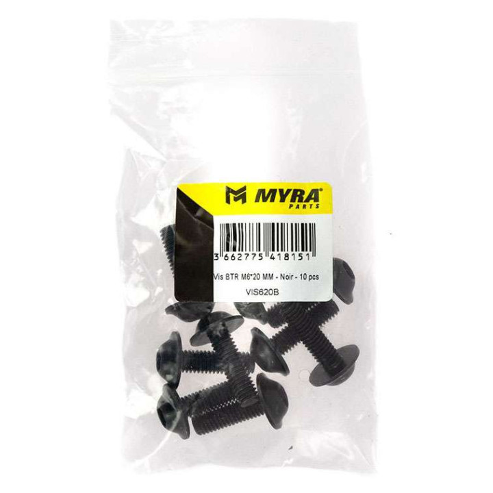 Vis BTR noir (x10) M6x20mm MYRA