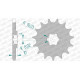 Pignon AFAM 15 dents pas 428 type 22205 Hyosung GA 125 Cruise