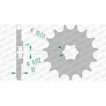 Pignon AFAM 15 dents pas 428 type 22205 Hyosung GA 125 Cruise