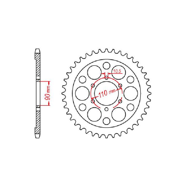 Couronne acier JT 35 dents pas 630 type 858