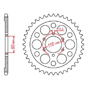 Couronne acier JT 35 dents pas 630 type 858