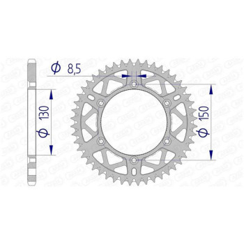 Couronne alu AFAM 47 dents pas 520 type 13323 Yamaha WR 125 Couronne alu AFAM 47 dents pas 520 type 13323 Yamaha WR 125
