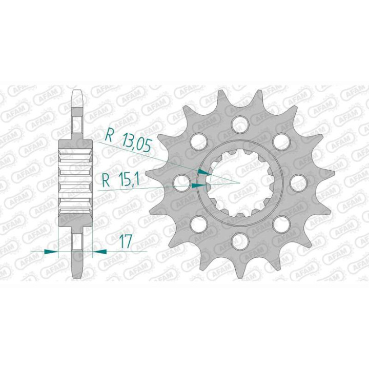 Pignon AFAM 15 dents pas 520 type 20613 Honda 750 TRANSALP/HORNET Pignon AFAM 15 dents pas 520 type 20613 Honda 750 TRANSALP/HORNET