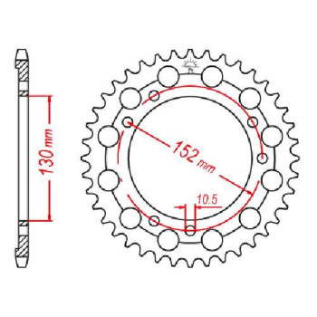 Couronne acier JT 46 dents pas 530 type 729