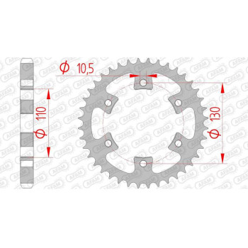 AFAM 40 tooth steel crown 530 type 92505 Bombardier/BRP DS 650 BAJ
