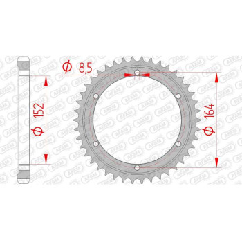 Couronne acier AFAM 42 dents pas 530 type 12501 Yamaha XT 500 Couronne acier AFAM 42 dents pas 530 type 12501 Yamaha XT 500
