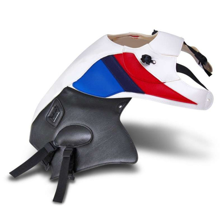 Tapis de réservoir Bagster blanc/deco rouge/bleu fonce/gitane/flanc noir (1529I) BMW R1200GS Adventure Tapis de réservoir Bagster blanc/deco rouge/bleu fonce/gitane/flanc noir (1529I) BMW R1200GS Adventure
