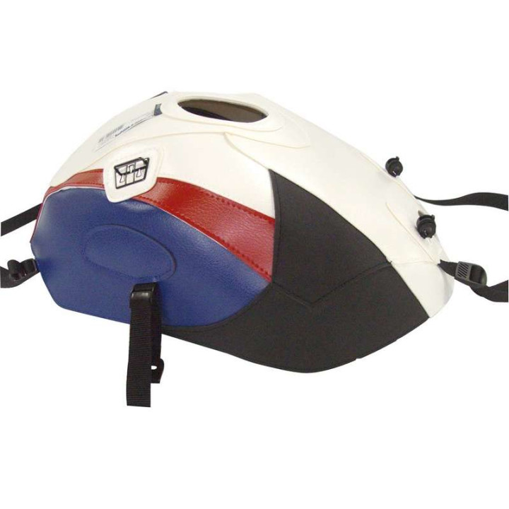 Tapis de réservoir Bagster blanc/rouge/bleu/pointe noire mat (1584I) BMW S1000RR Tapis de réservoir Bagster blanc/rouge/bleu/pointe noire mat (1584I) BMW S1000RR
