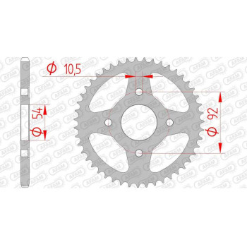 AFAM steel crown 47 teeth not 420 type 12113 MBK TZR 50 X-Power