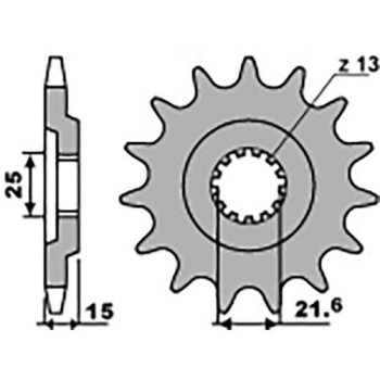 Pignon PBR 15 dents pas 630 type 528 Kawasaki GPZ 750