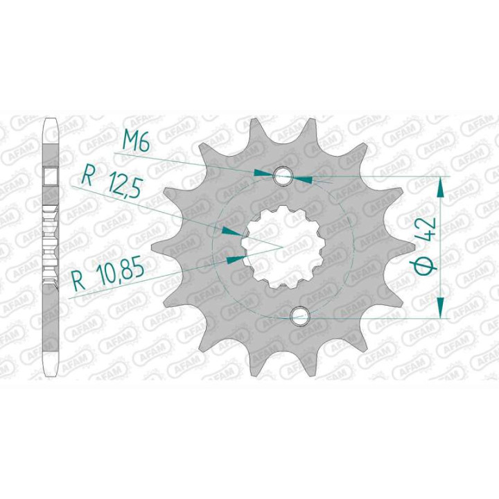 Pignon AFAM 14 dents pas 520 type 22304 Suzuki RG 250 F