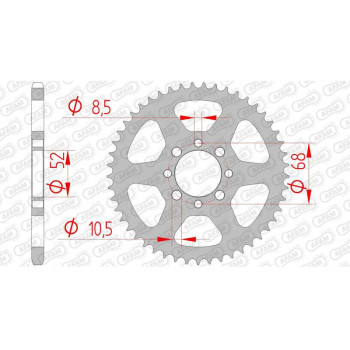 AFAM steel crown 49 teeth pitch 420 type 14100 Kawasaki AE 80