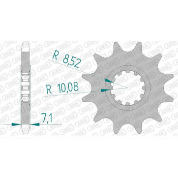 Pignon AFAM 15 dents pas 420 type 94119 Aprilia 50 Tuono