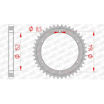 Couronne acier AFAM 42 dents pas 530 type 12503 Yamaha SR 500 Couronne acier AFAM 42 dents pas 530 type 12503 Yamaha SR 500