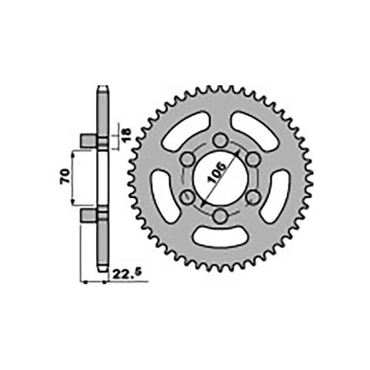 Couronne acier PBR 38 dents pas 520 type 7851 Gilera CX125