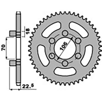 Couronne acier PBR 38 dents pas 520 type 7851 Gilera CX125