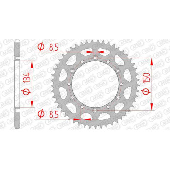 Couronne acier AFAM 47 dents pas 520 type 16204 Kawasaki KX 125 Couronne acier AFAM 47 dents pas 520 type 16204 Kawasaki KX 125