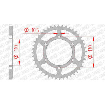 AFAM steel crown 38 teeth pitch 520 type 16500 Kawasaki EL 250