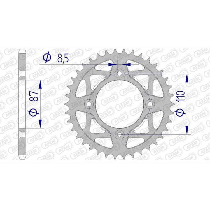 AFAM 42-tooth 520 pitch aluminum sprocket type 13311 Yamaha TY 250 R
