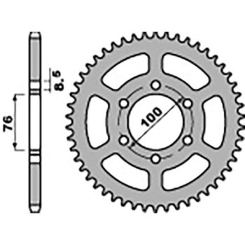 Couronne acier PBR 48 dents pas 428 type 4513 Yamaha YZF125R