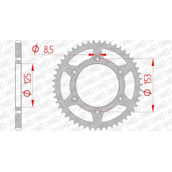 Couronne acier AFAM 45 dents pas 520 type 10212 HM-Honda CRE 125 R Enduro