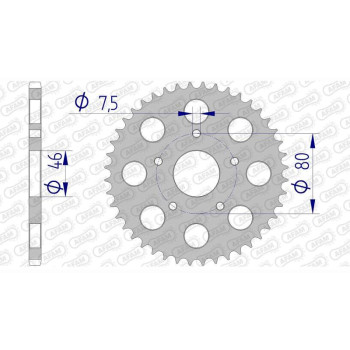 Couronne alu AFAM 44 dents pas 415 type 54101 Aprilia 50 WIND Couronne alu AFAM 44 dents pas 415 type 54101 Aprilia 50 WIND