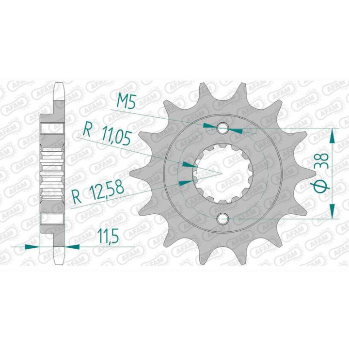 Pignon AFAM 14 dents pas 520 type 52400 Ducati 400 SuperSport