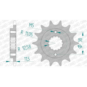 Pignon AFAM 14 dents pas 520 type 52400 Ducati 400 SuperSport