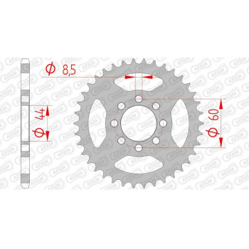 Couronne acier AFAM 45 dents pas 420 type 12100 MBK 50 X Limit Enduro