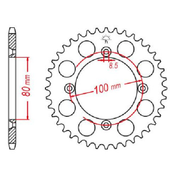 Couronne acier JT 50 dents pas 428 type 1204