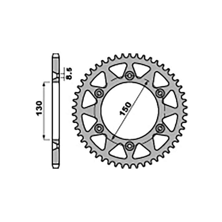 Couronne acier PBR 45 dents pas 520 type 270 Honda XL250RC Prolink Couronne acier PBR 45 dents pas 520 type 270 Honda XL250RC Prolink