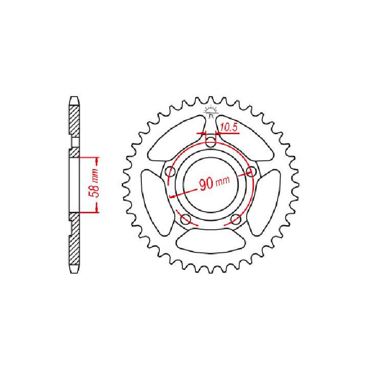 Couronne acier JT 36 dents pas 520 type 604