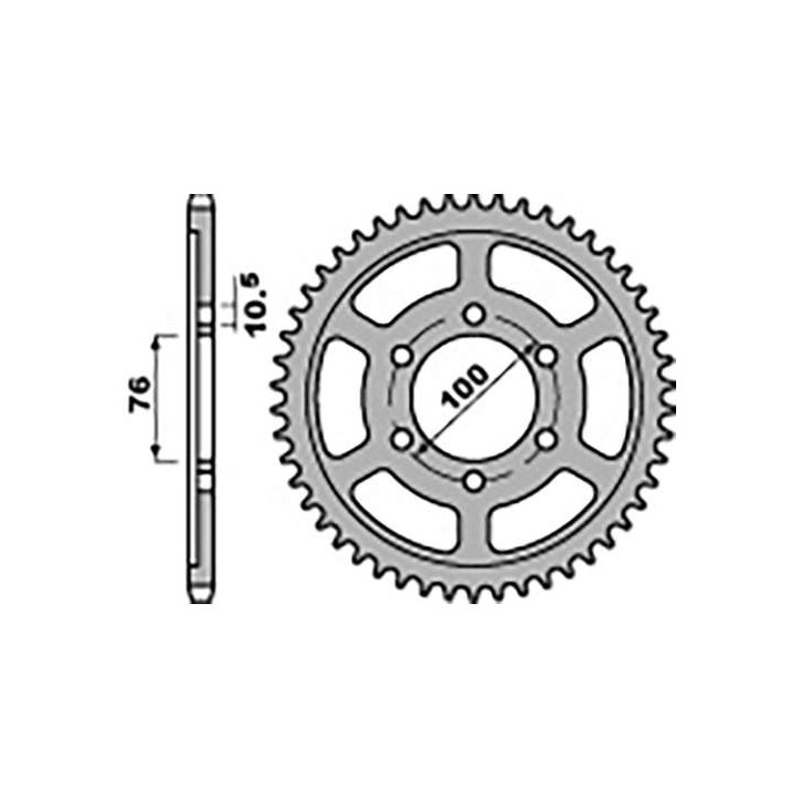 Steel crown PBR 44 teeth not 530 type 825