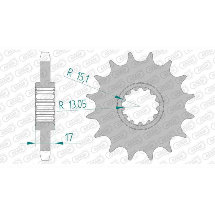 Pignon AFAM 17 dents pas 530 type 20603 Honda VF 750 C