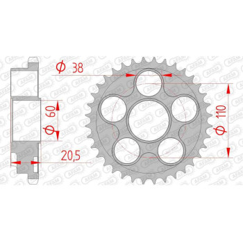 AFAM steel crown 36 teeth not 525 type 50605 Ducati 916 Biposto