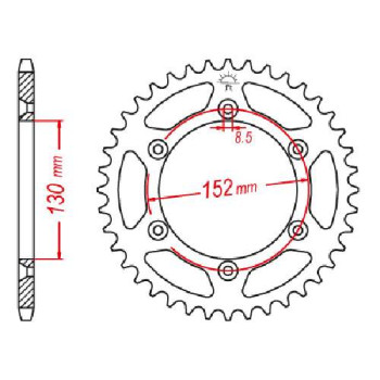 Couronne acier JT 46 dents pas 520 type 706