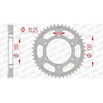 Couronne acier AFAM 45 dents pas 530 type 12813 Suzuki GSX-R 1000