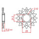 Pignon anti-boue JT 13 dents pas 520 type 824SC