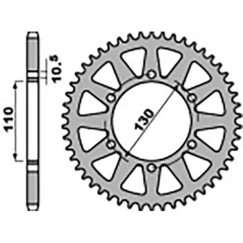 Couronne acier PBR 45 dents pas 520 type 504 Kawasaki GPX250R