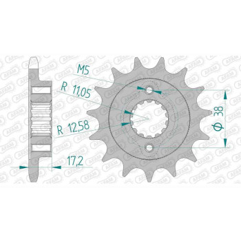 Pignon AFAM 15 dents pas 525 type 52616 Ducati 796 HyperMotard