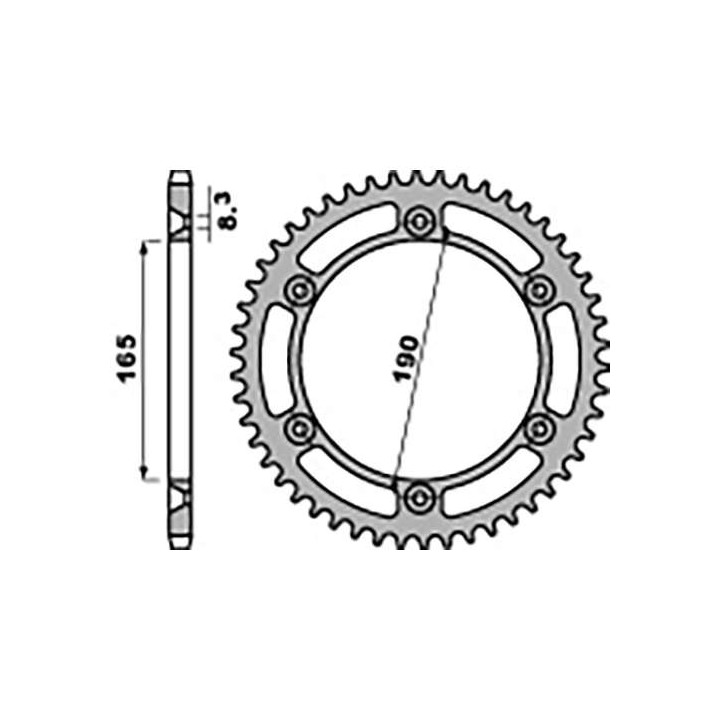 Couronne acier PBR 45 dents pas 520 type 896 Couronne acier PBR 45 dents pas 520 type 896