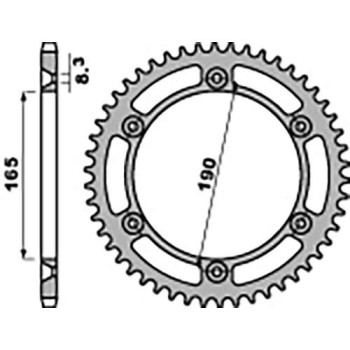 Couronne acier PBR 45 dents pas 520 type 896