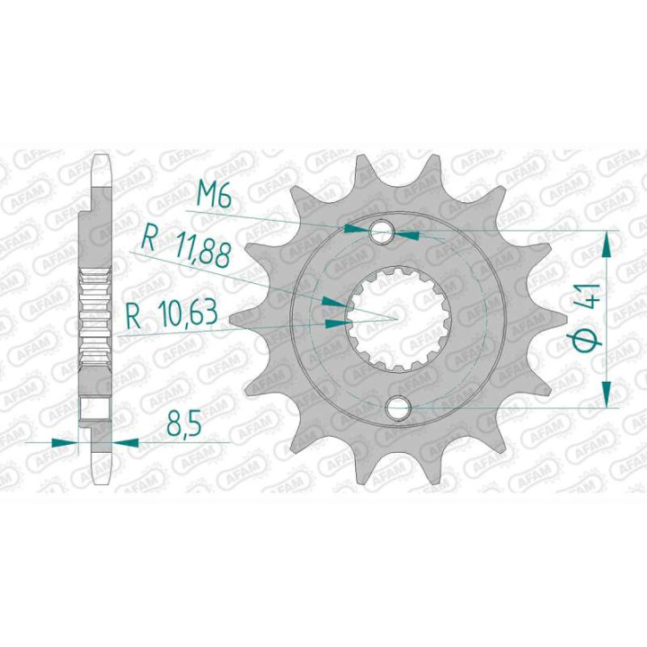 Pignon AFAM 15 dents pas 520 type 20314 Honda TRX 400 EX