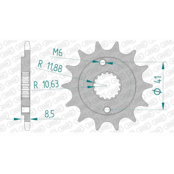 Pignon AFAM 15 dents pas 520 type 20314 Honda TRX 400 EX