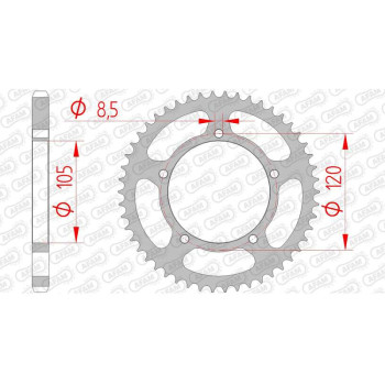 AFAM steel crown 50 teeth not 428 type 35107 MBK 50 X Limit SuperMoto